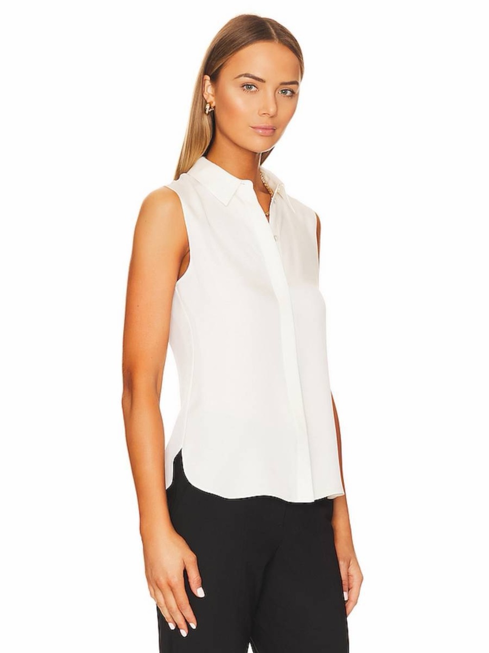 Theory Ivory Classic Fitted blouse